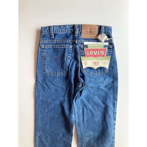 Men's NWT 90's LEVI'S 512 Vintage Deadstock Medium Rinse Slim Jeans, Size 28x34 - Picture 6 of 14